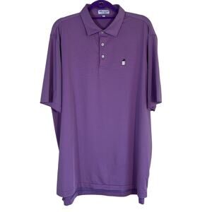 Peter Millar XL Striped Performance Polo Shirt Moonshine Jug Logo Nevillewood